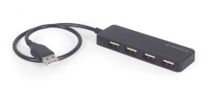 HUB extern GEMBIRD, porturi USB: USB 2.0 x 4, conectare prin USB, cablu 0,30 m, negru, &amp;quot;UHB-U2P4-06&amp;quot; (timbru verde 0.8 lei) - 8716309124713 foto