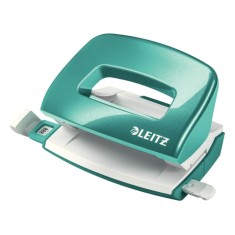 Perforator Leitz 5060, 10 Coli, Turcoaz Metalizat, din Metal si Plastic, Mini Perforator Leitz, Perforator Mic Leitz, Perforator Compact Leitz, Perfor foto