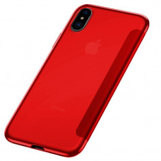 Husa 360 iPhone XS 5.8&amp;#039;&amp;#039; Translucent View Baseus Rosie foto