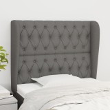 vidaXL Tăblie de pat cu aripioare gri &icirc;nchis 103x23x118/128 cm textil