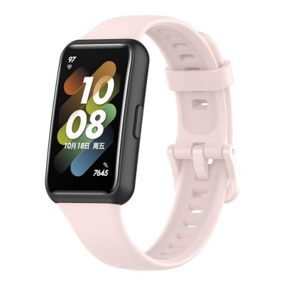 Curea Bratara Edman pentru Huawei Honor Band 7, siliconica, Roz foto