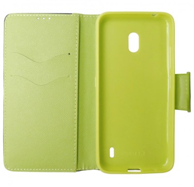 Husa tip carte Fancy Book bleumarin + verde pentru Nokia 2.2 foto