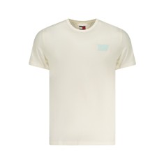 Tommy Jeans Tricou barbati, cu mini imprimeu, Slim Fit, Bej, S