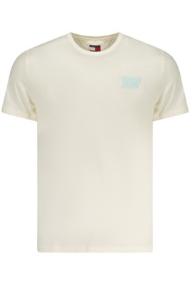 Tommy Jeans Tricou barbati, cu mini imprimeu, Slim Fit, Bej, S foto