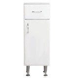 Dulap baie Leziter Bianca Plus 30, Alb Lucios, 83.6x30x33 cm, MDF, 1 Usa, 1 Sertar