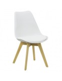 Scaun bucatarie si living BUC 242, ergonomic, polipropilena, sezut cu piele ecologica, cadru lemn, 110 kg