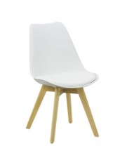 Scaun bucatarie si living BUC 242, ergonomic, polipropilena, sezut cu piele ecologica, cadru lemn, 110 kg
