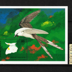 Timbre Caraibe, Grenada, 1991| Fluturi, insecte - Păsări | Coliţă - MNH | aph