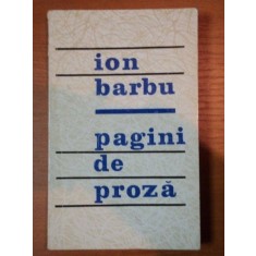 PAGINI DE PROZA - ION BARBU