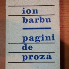 PAGINI DE PROZA - ION BARBU