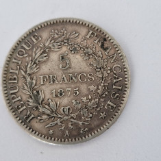 Franta 5 Francs-1875 A-Argint-Hercules