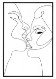 Decoratiune de perete 3D Kiss, Mauro Ferretti, 90 x 60 cm, fier, negru