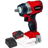 Einhell TE-CW 18 Li PXC + Starter Kit - Masina de insurubat cu impact 215 Nm + Set 1 acumulator si incarcator Li-Ion 18 V 4 Ah