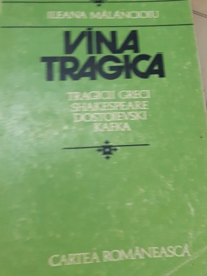 VINA TRAGICA. TRAGICII GRECI, SHAKESPEARE, DOSTOIEVSKI ILEANA MALANCIOIU foto