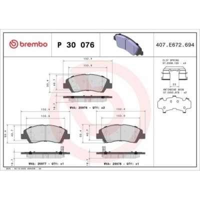 Placute frana Hyundai I10 2 (Ba Ia) 08.13-12.21, I10 2 Sedan 12.13-, I10 3 (Ac3 Ai3) 09.19-, Fata, BREMBO foto