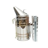 Afumator albine din inox 190mm cu cilindru, scut termic si burduf din piele