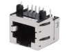 Soclu RJ45 8P Cat 3 Ecranat Profil Jos Aurit pentru PCB