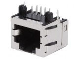 Soclu RJ45 8P Cat 3 Ecranat Profil Jos Aurit pentru PCB