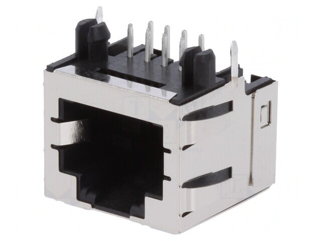 Soclu RJ45 8P Cat 3 Ecranat Profil Jos Aurit pentru PCB