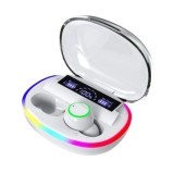 Casti HD Sound TWS, fara fir, cu power bank si display, BT-36, alb, 196965
