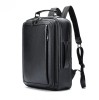 Rucsac laptop 15&rsquo;, BUSY LDY&amp;GTM&reg; Legend, barbati, piele naturala, multifunctional, suport troler, spate antiperspirant, negru
