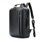 Rucsac laptop 15&rsquo;, BUSY LDY&amp;GTM&reg; Legend, barbati, piele naturala, multifunctional, suport troler, spate antiperspirant, negru