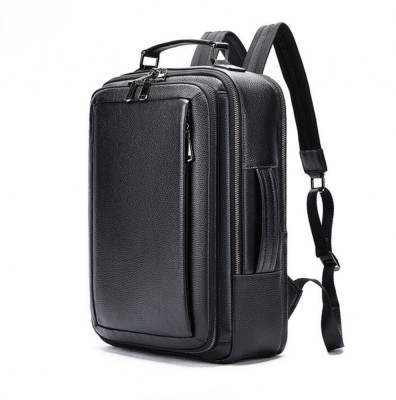 Rucsac laptop 15&amp;rsquo;, BUSY LDY&amp;amp;GTM&amp;reg; Legend, barbati, piele naturala, multifunctional, suport troler, spate antiperspirant, negru foto