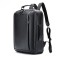 Rucsac laptop 15&rsquo;, BUSY LDY&amp;GTM&reg; Legend, barbati, piele naturala, multifunctional, suport troler, spate antiperspirant, negru