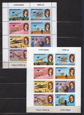 GUINEA ECUATORIALA 1981 &amp;ndash; PIONIERI AVIATIE, BLOCURI DT SI NDT nestampilate, C30 foto