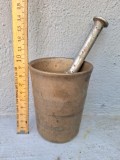 Mojar vechi din bronz mic h-9,5cm