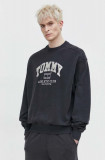 Tommy Jeans hanorac de bumbac bărbați, culoarea gri, melanj DM0DM18635