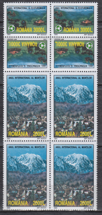 ROMANIA 2002 LP 1587 LP 1587 a ANUL ECOTURISMULUI BLOC CU TETE-BECHE MNH