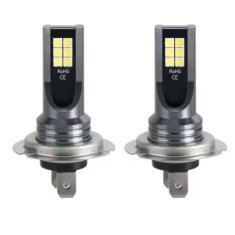 Set 2 becuri auto LED H7, 12 LED, 60W, Lumina alba 6000k, 12V, 6800Lm