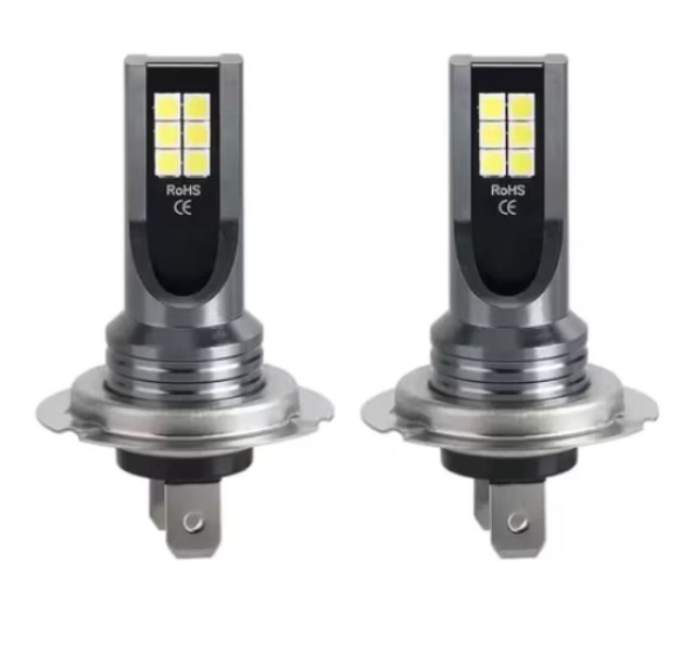 Set 2 becuri auto LED H7, 12 LED, 60W, Lumina alba 6000k, 12V, 6800Lm