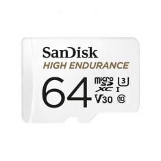 Card de memorie SanDisk 64GB High Endurance Video cu Adaptor, microSDXC, Class 10, V30, UHS-I U3