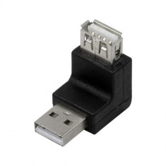 Adaptor Logilink, USB2.0 A/M, Unghi 270°, Negru