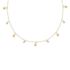 Colier Language of Jewels, Model Stele, Strass, Lanț Culoare Aurie foto
