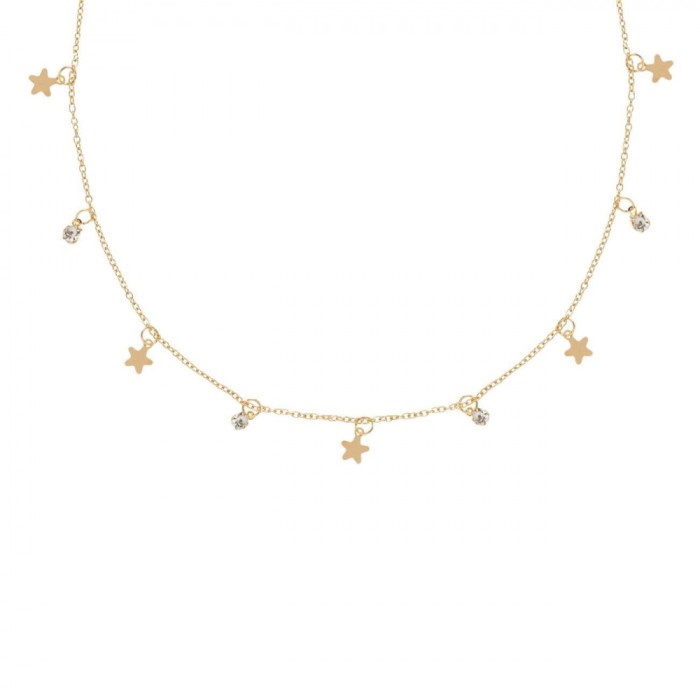 Colier Language of Jewels, Model Stele, Strass, Lanț Culoare Aurie