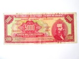 Rara! Brazilia 5000 Cruzeiros 1965