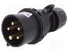 Conector alimentare AC, IEC 60309, IP44, 16A, 400V AC, 5 pini, PCE - 015-6X