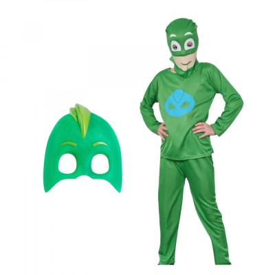 Costum Gekko KidMania&amp;reg; cu masca pentru copii - Eroii in Pijama 5-7 ani 110-120 cm foto