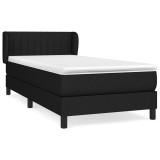 Cumpara ieftin Pat box spring cu saltea, negru, 90x190 cm, textil