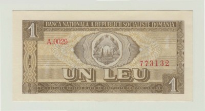 ROMANIA - BANCNOTA 1 LEU 1966 UNC ( NOUA ) , B1.132 foto