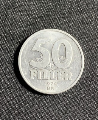 Moneda 50 filler 1974 Ungaria foto