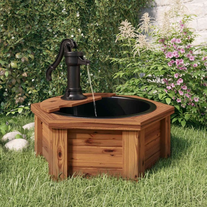 vidaXL F&acirc;nt&acirc;nă cu pompă, 57x57x53 cm, lemn masiv de brad 363335