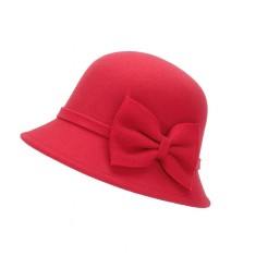 Palarie dama Ribbon rosie