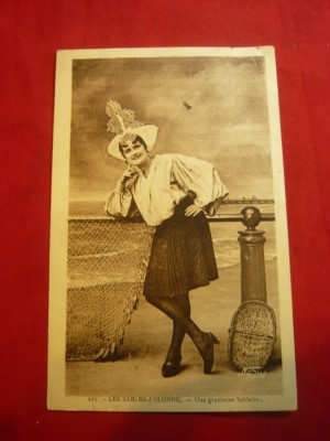 Ilustrata Costum Popular Sablaise Franta 1931 foto