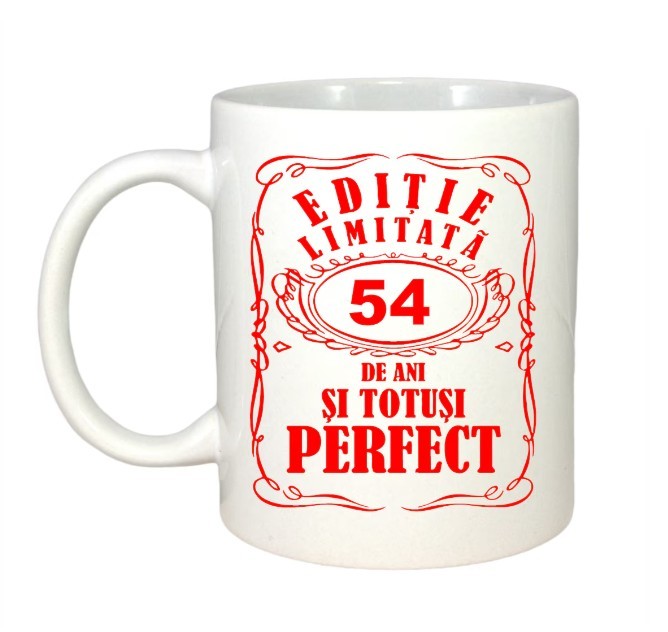 Cana alba personalizata, Editie Limitata 54 ani, INOVATIX&reg;. 330ml