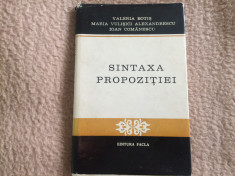 Sintaxa propozitiei Texte si analize Botis Alexandrescu Comanescu ed. facla 1977 foto