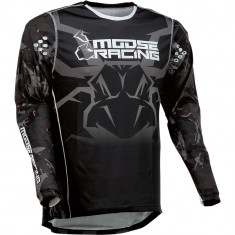 Tricou cross/enduro/atv Moose Racing Agroid Stealth, negru/gri, marime S